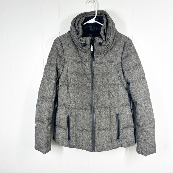 Ublar Wool Down Blend Gray Quilted Puffer Coat Large - Picture 1 of 9